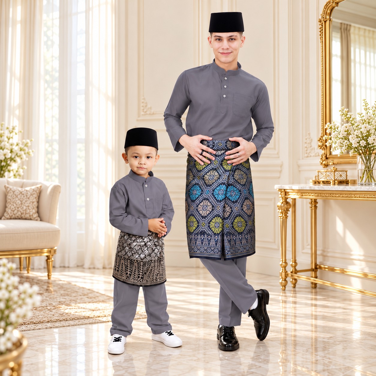 QAYRAA Baju Melayu Ayah dan Anak Raya 2027